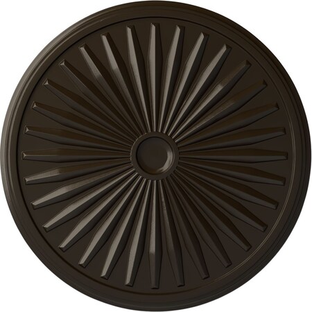Ekena Millwork Leandros Ceiling Medallion (Fits Canopies up to 5"), 33 1/8"OD x 3 1/2"ID x 1 3/8"P, Stone Hearth CM33LESHF